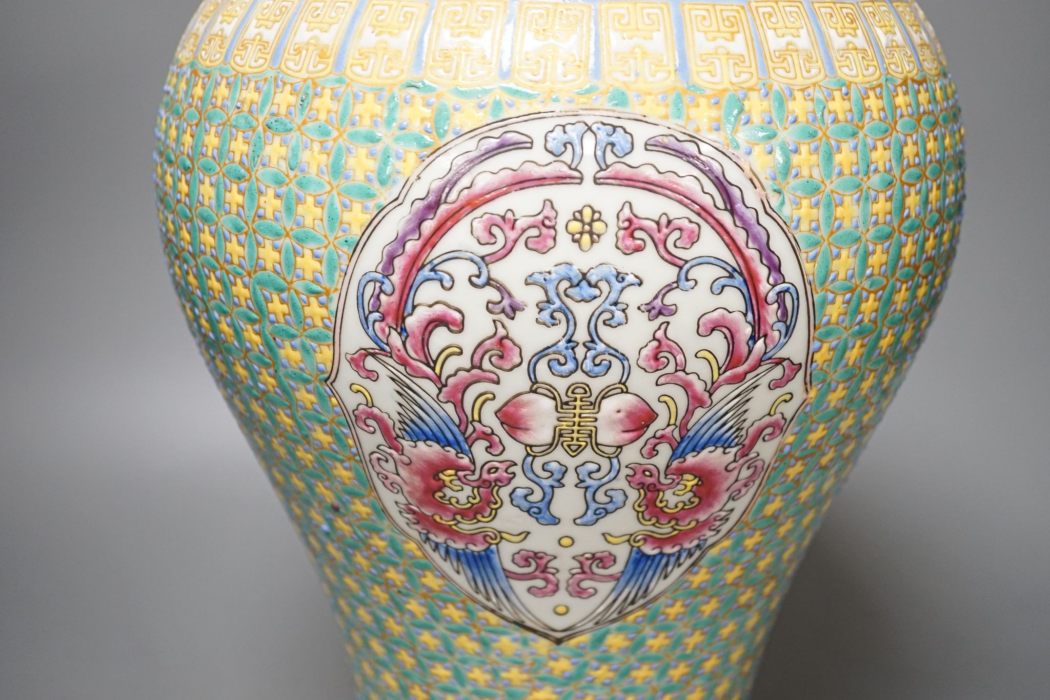 A Chinese enamelled porcelain meiping, 39cm